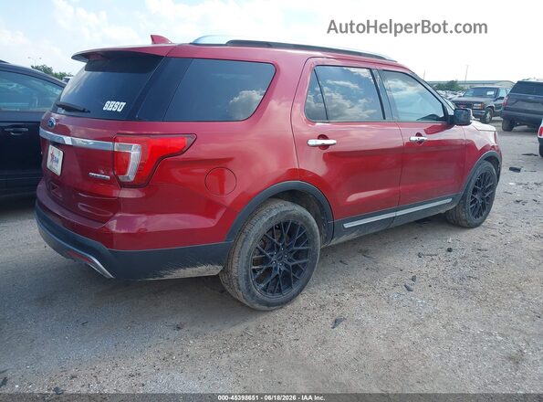 1FM5K7F87GGA84949 2016 FORD EXPLORER Red Tył prawy
