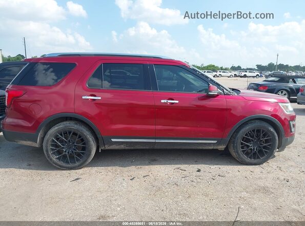 1FM5K7F87GGA84949 2016 FORD EXPLORER Red Widok wnętrza z tyłu