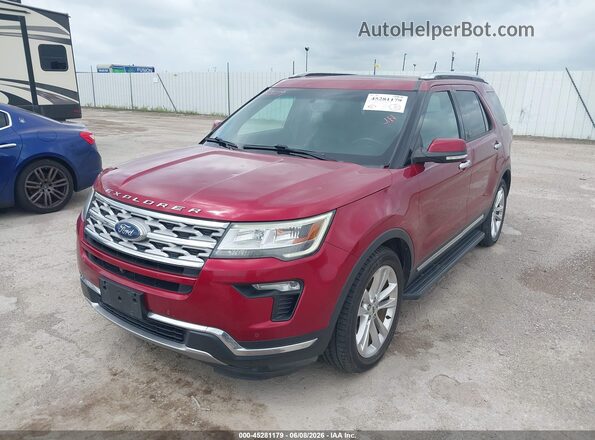 1FM5K7F89JGA41656 2018 FORD EXPLORER Красный Передняя левая четверть