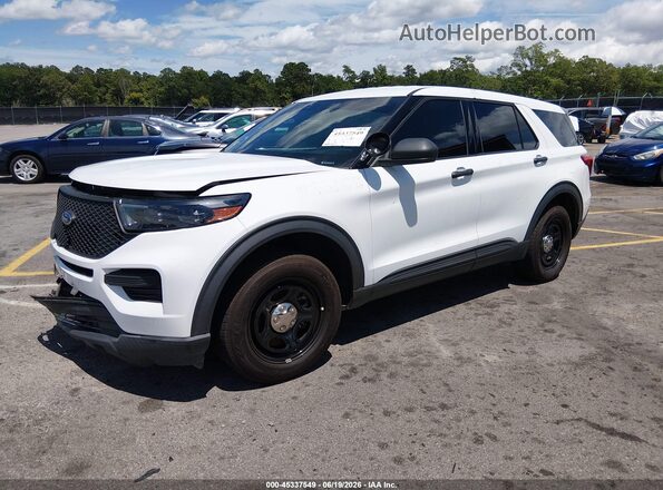 1FM5K8AB3MGA19262 2021 FORD POLICE INTERCEPTOR White Передня ліва чверть