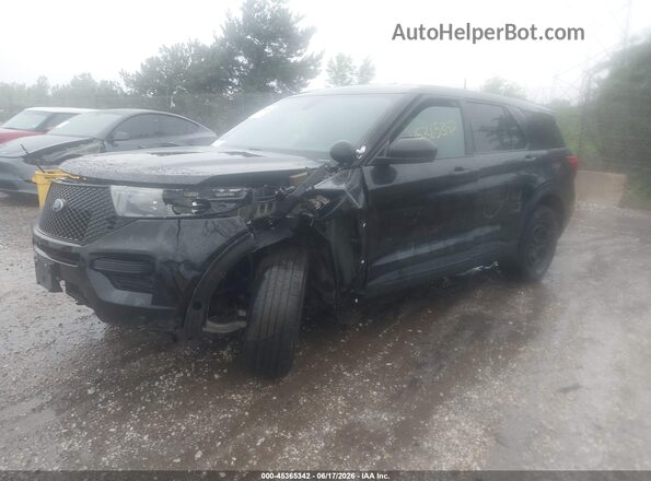 1FM5K8ABXMGA87333 2021 FORD POLICE INTERCEPTOR Black Առջևի ձախ երեք քառորդ տեսարան