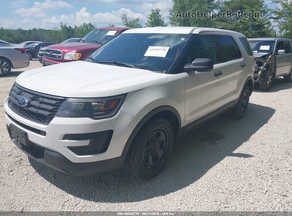 1FM5K8AR3HGC26365 2017 FORD UTILITY POLICE INTERCEPTOR White წინა მარცხენა ხედი სამი მეოთხედიდან