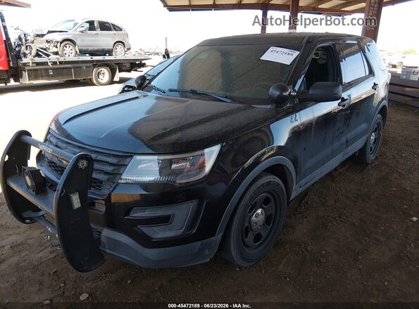 1FM5K8AR6GGC08070 2016 FORD UTILITY POLICE INTERCEPTOR Black წინა მარცხენა ხედი სამი მეოთხედიდან