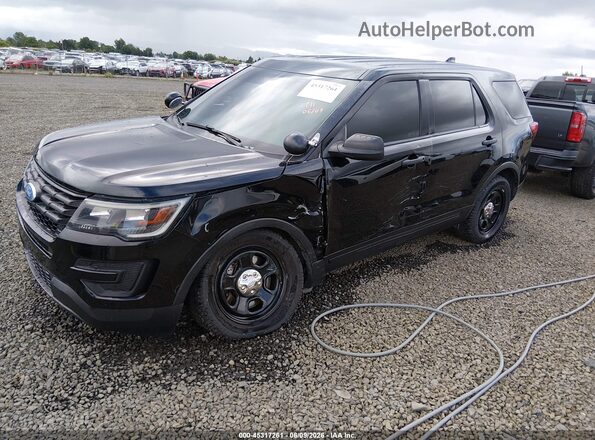 1FM5K8AR6HGD07358 2017 FORD UTILITY POLICE INTERCEPTOR Black Передня ліва чверть