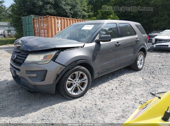 1FM5K8AR8GGC07650 2016 FORD UTILITY POLICE INTERCEPTOR Gray Vista tres cuartos delantera izquierda