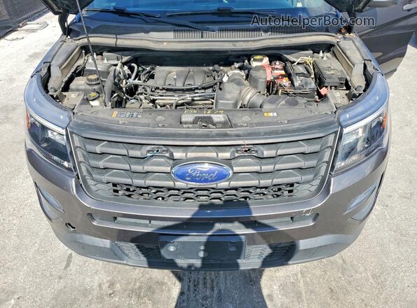 1FM5K8AR9GGC41810 2016 FORD EXPLORER Gray Вид задньої частини салону
