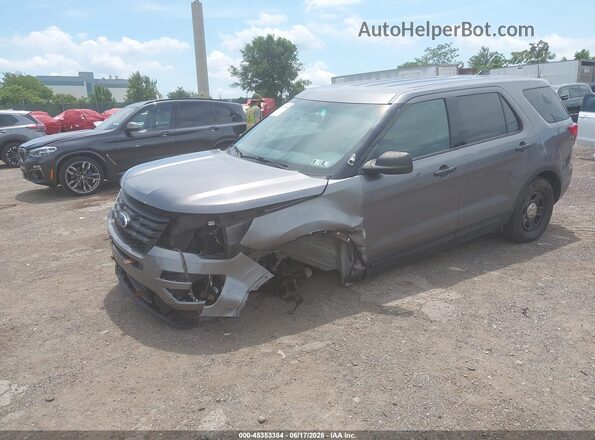 1FM5K8ARXHGC41333 2017 FORD UTILITY POLICE INTERCEPTOR Gray Front left