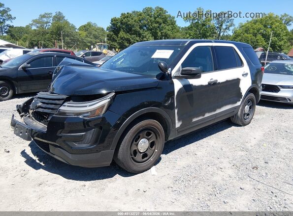 1FM5K8ARXJGA21793 2018 FORD POLICE INTERCEPTOR Black წინა მარცხენა ხედი სამი მეოთხედიდან