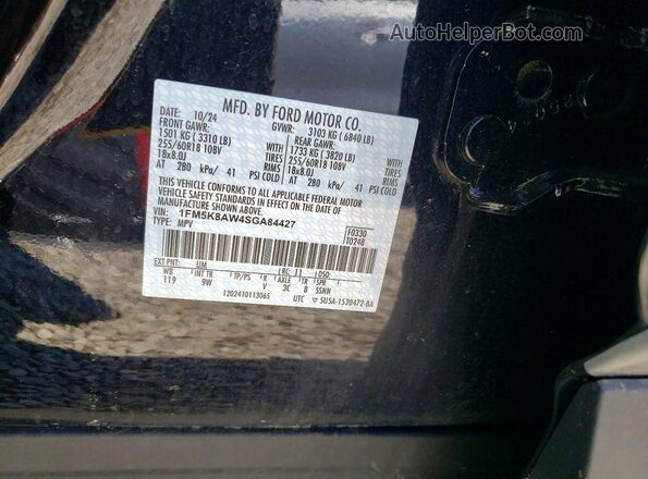 1FM5K8AW4SGA84427 2025 FORD EXPLORER Black ძრავის განყოფილების ხედი