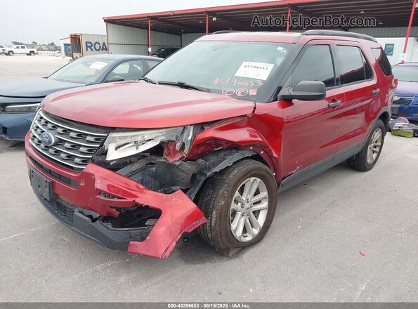 1FM5K8B82HGE29074 2017 FORD EXPLORER Red Передня ліва чверть