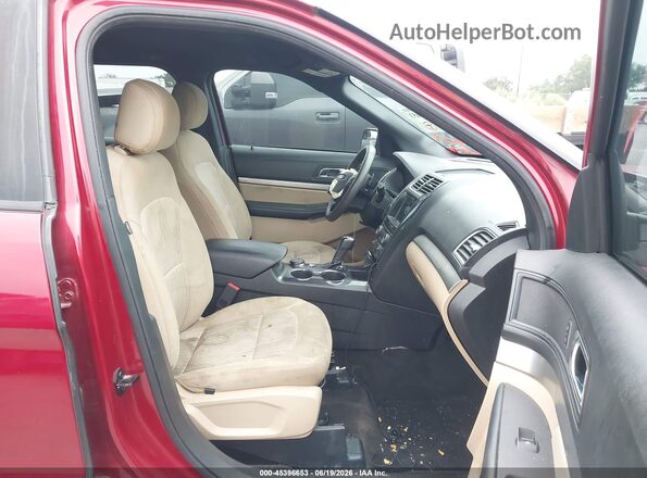 1FM5K8B82HGE29074 2017 FORD EXPLORER Red Вид салону спереду