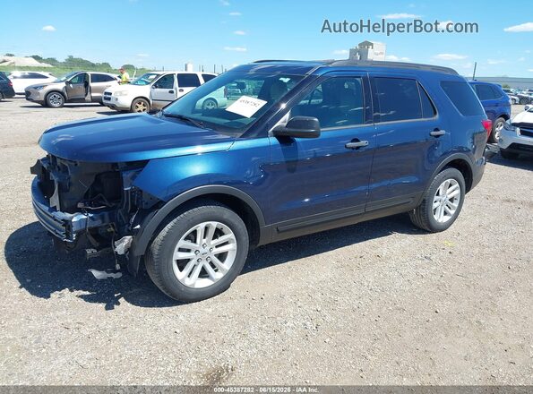 1FM5K8B89HGD41364 2017 FORD EXPLORER Blue Vista tres cuartos delantera izquierda
