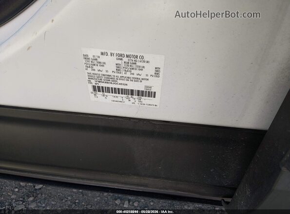 1FM5K8BH6JGC45326 2018 FORD EXPLORER White 