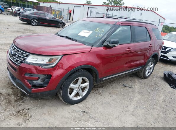 1FM5K8D80HGD51603 2017 FORD EXPLORER Red Առջևի ձախ երեք քառորդ տեսարան