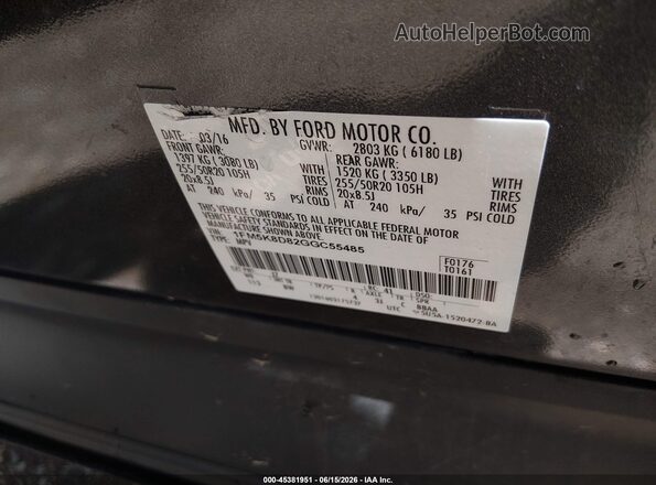 1FM5K8D82GGC55485 2016 FORD EXPLORER Gray Widok komory silnika