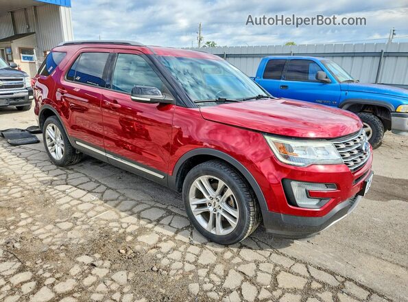 1FM5K8D82GGC84369 2016 FORD EXPLORER Red Przód prawy