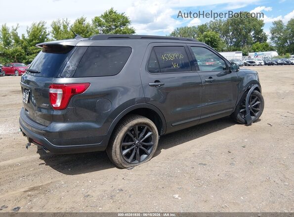 1FM5K8D82KGB53659 2019 FORD EXPLORER Gray Trasero derecho