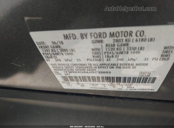 1FM5K8D84JGC32653 2018 FORD EXPLORER  Вид подкапотного пространства