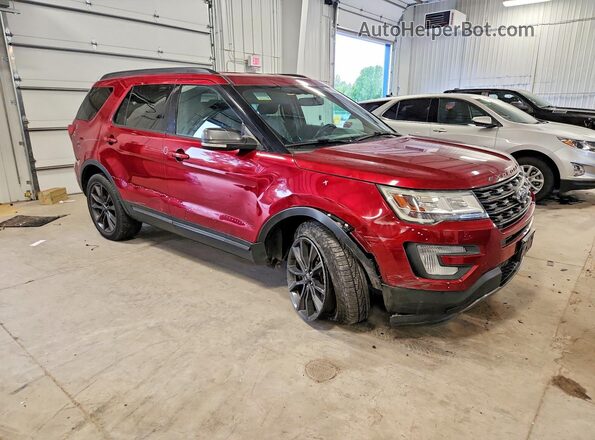 1FM5K8D86HGC61856 2017 FORD EXPLORER Красный Передняя правая четверть