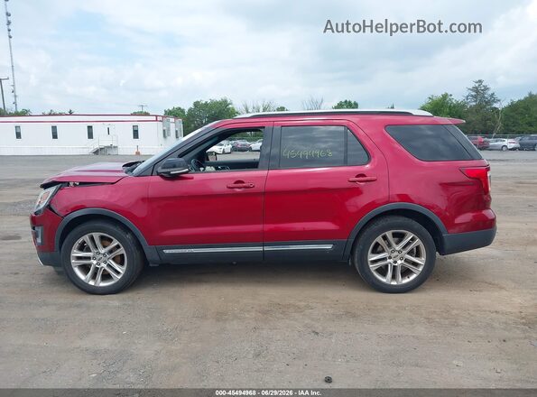1FM5K8D86HGC64966 2017 FORD EXPLORER Red Widok wnętrza z tyłu