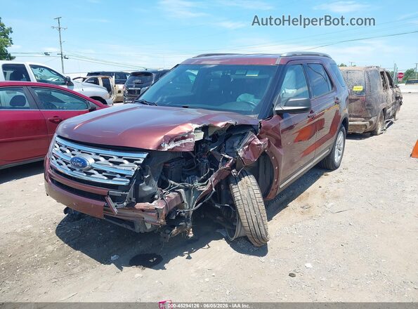 1FM5K8D86JGA11488 2018 FORD EXPLORER Maroon წინა მარცხენა ხედი სამი მეოთხედიდან