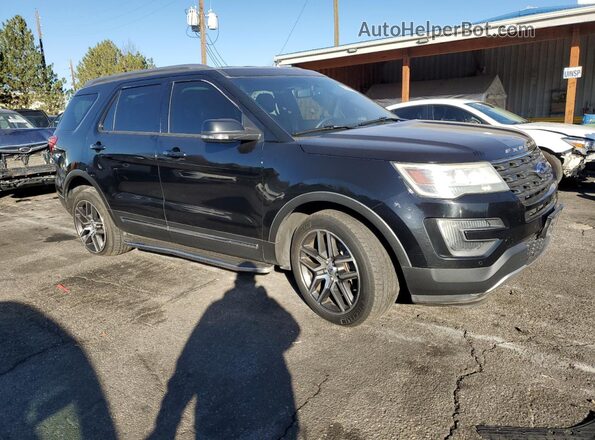 1FM5K8D87GGA43858 2016 FORD EXPLORER Черный Передняя правая четверть