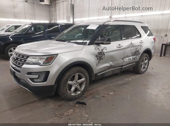 1FM5K8D87GGB08756 2016 FORD EXPLORER Серебряный Передняя левая четверть