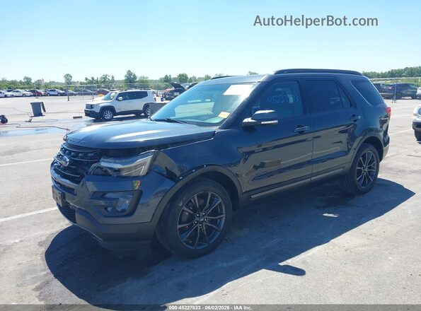 1FM5K8D87HGA41738 2017 FORD EXPLORER Black Vista tres cuartos delantera izquierda