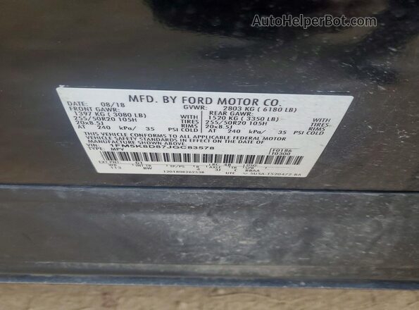 1FM5K8D87JGC83578 2018 FORD EXPLORER Black Vista de la etiqueta del VIN