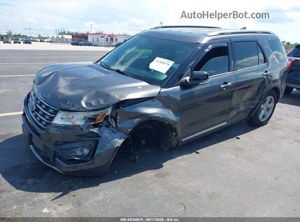 1FM5K8D89HGE18523 2017 FORD EXPLORER Gray Przód lewy