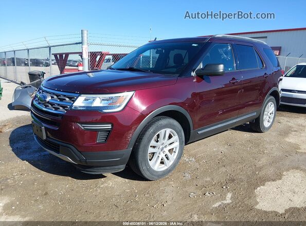 1FM5K8D8XJGA11185 2018 FORD EXPLORER Burgundy წინა მარცხენა ხედი სამი მეოთხედიდან