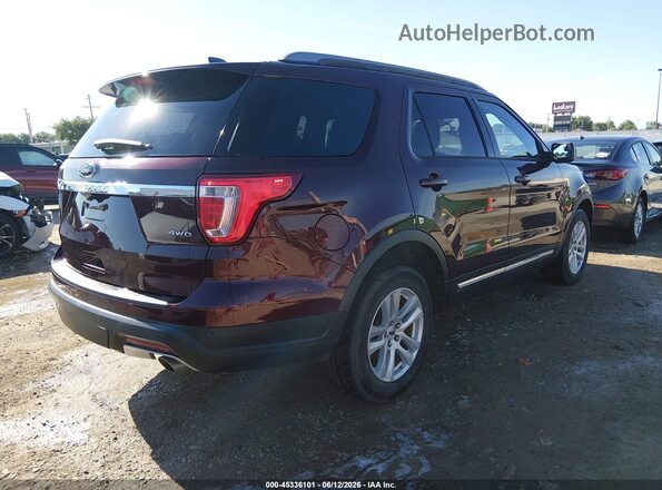 1FM5K8D8XJGA11185 2018 FORD EXPLORER Burgundy უკანა მარჯვენა