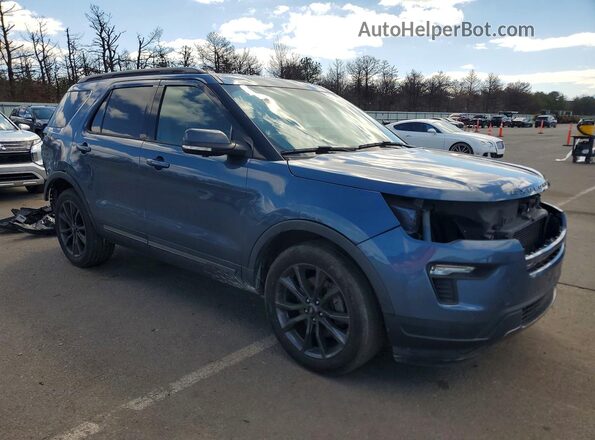 1FM5K8DH3JGC46866 2018 FORD EXPLORER Синий Передняя правая четверть