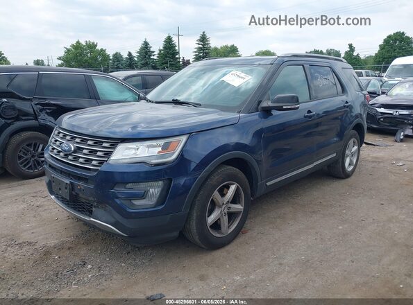 1FM5K8DH4HGD73801 2017 FORD EXPLORER Blue Առջևի ձախ երեք քառորդ տեսարան