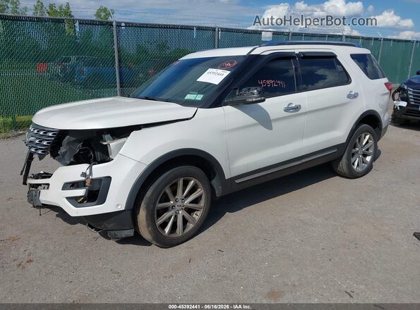 1FM5K8F83GGA05041 2016 FORD EXPLORER White წინა მარცხენა ხედი სამი მეოთხედიდან