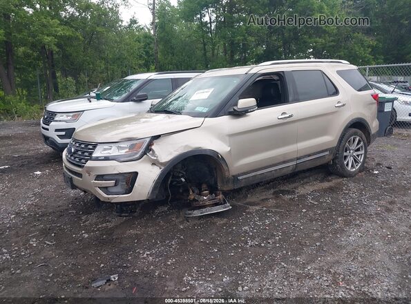 1FM5K8F84HGC69046 2017 FORD EXPLORER Tan წინა მარცხენა ხედი სამი მეოთხედიდან