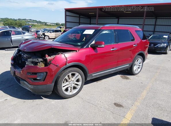1FM5K8F85HGA11523 2017 FORD EXPLORER Burgundy Przód lewy