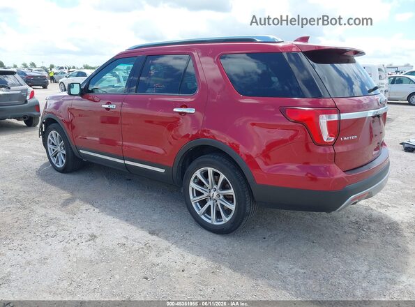 1FM5K8F8XGGA79315 2016 FORD EXPLORER Red Trasero izquierdo