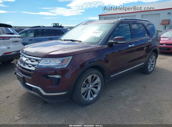 1FM5K8F8XJGA20062 2018 FORD EXPLORER Brown Առջևի ձախ երեք քառորդ տեսարան
