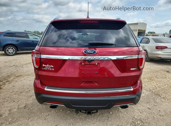 1FM5K8FH6JGC85674 2018 FORD EXPLORER Красный Вид сзади