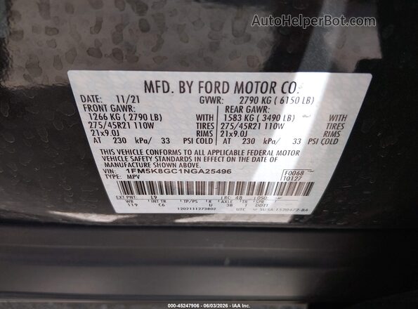 1FM5K8GC1NGA25496 2022 FORD EXPLORER Green ძრავის განყოფილების ხედი