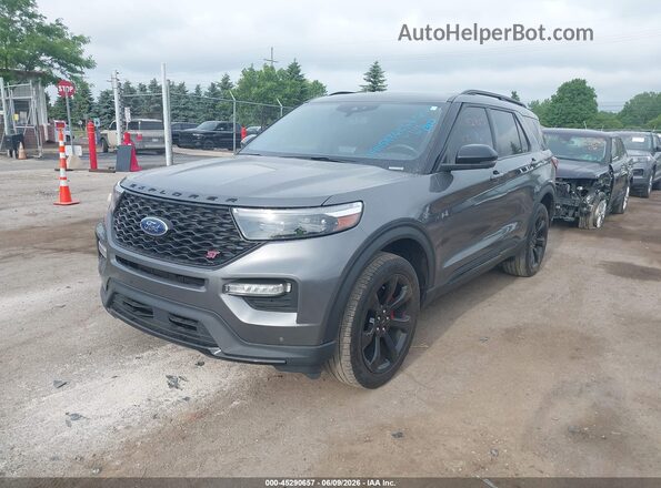 1FM5K8GC1NGC20207 2022 FORD EXPLORER Gray Առջևի ձախ երեք քառորդ տեսարան