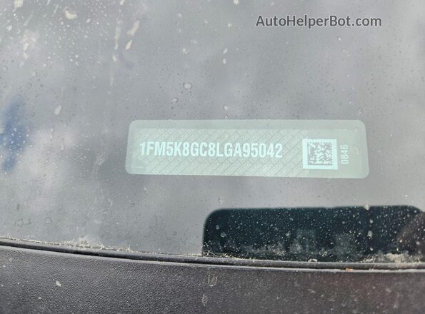 1FM5K8GC8LGA95042 2020 FORD EXPLORER Black VIN sticker view