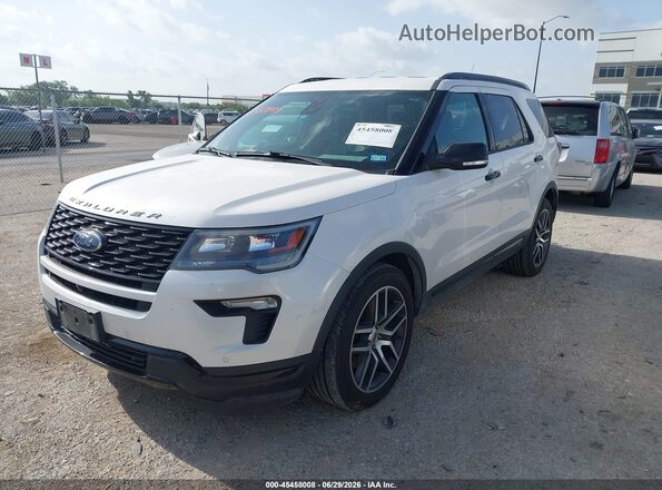 1FM5K8GT0JGA04908 2018 FORD EXPLORER White Առջևի ձախ երեք քառորդ տեսարան