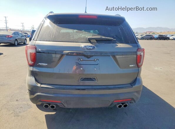 1FM5K8GT0JGA43031 2018 FORD EXPLORER Gray Հետևի տեսք