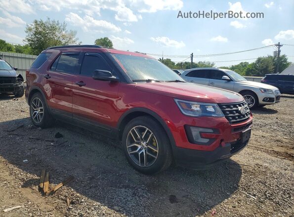 1FM5K8GT1GGC00848 2016 FORD EXPLORER Темно-бордовый Передняя правая четверть