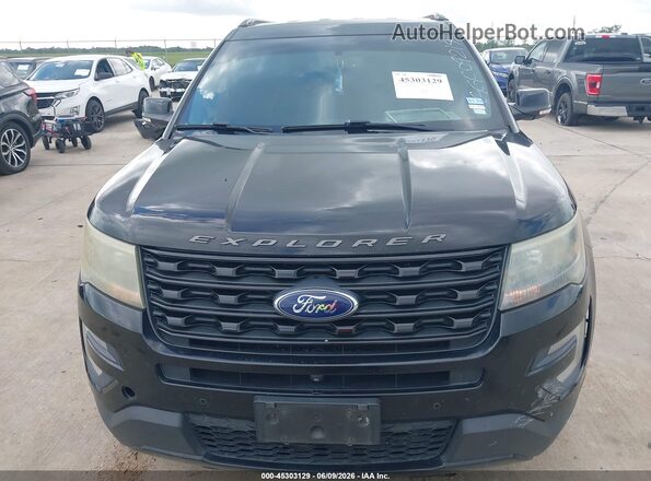 1FM5K8GT1GGC04219 2016 FORD EXPLORER Black Widok zestawu wskaźników