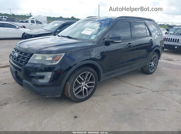 1FM5K8GT1GGC04219 2016 FORD EXPLORER Black Przód lewy