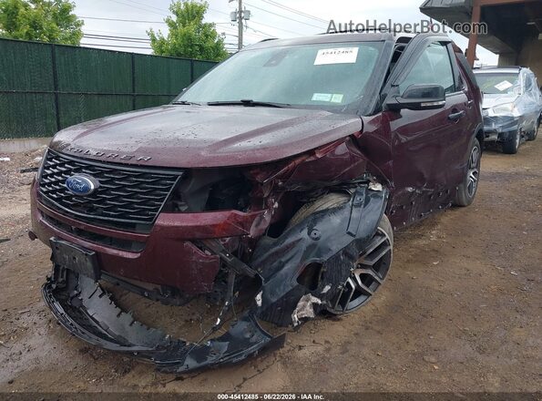 1FM5K8GT1JGA45001 2018 FORD EXPLORER Maroon Vista tres cuartos delantera izquierda