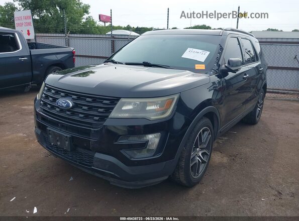 1FM5K8GT2GGA43654 2016 FORD EXPLORER Black Przód lewy